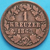 Нассау 1 крейцер 1863 год.