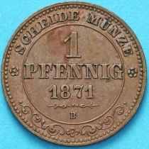 Саксония 1 пфенниг 1871 год. В