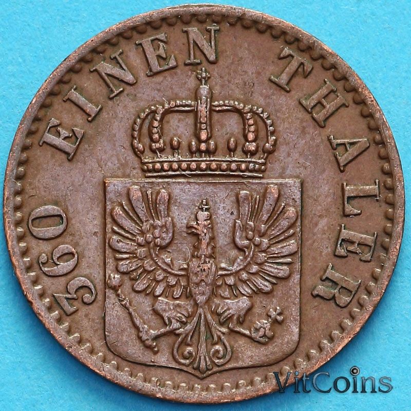Монета Пруссия 1 пфенниг 1871 год. В. №2