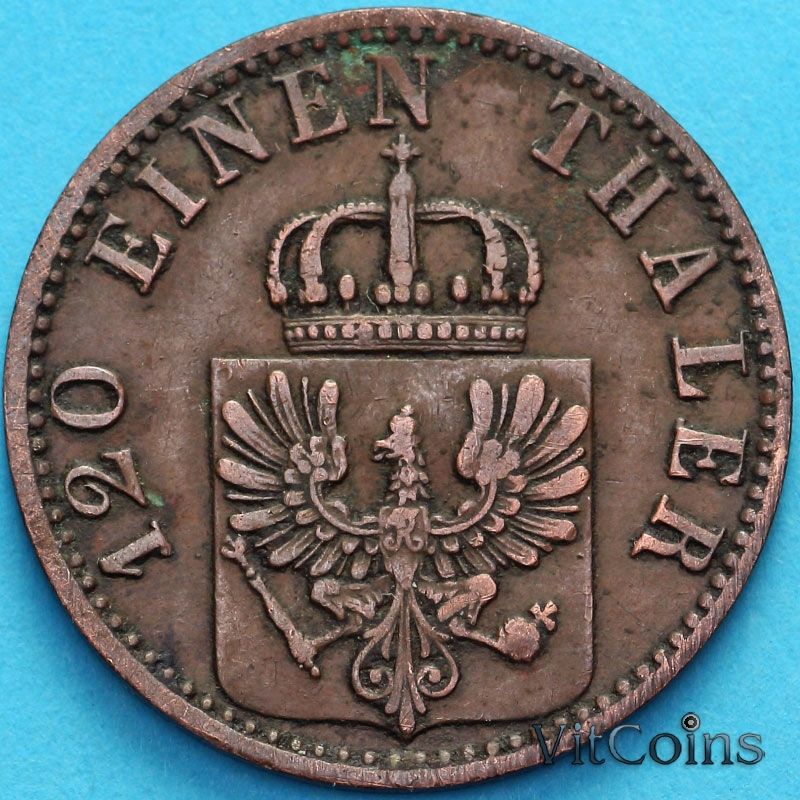Монета Пруссия 3 пфеннига 1870 год. В