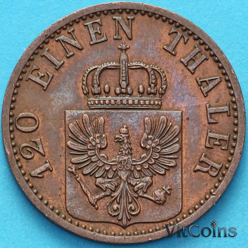 Монета Пруссия 3 пфеннига 1869 год. С