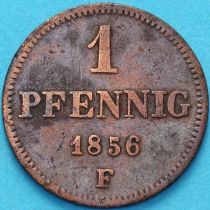 Саксония 1 пфенниг 1856 год. F