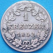 Бавария 1 крейцер 1852 год.