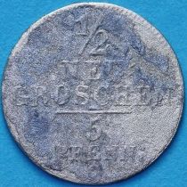 Саксония 1/2 новых гроша (5 пфеннигов) 1844 год