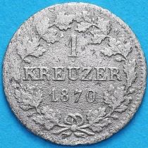 Бавария, Германия 1 крейцер 1870 год.