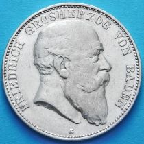 Баден, Германия 5 марок 1904 год. Серебро.