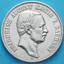 Саксония, Германия 5 марок 1907 год. Серебро Е.