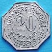 Монета Германии 20 пфеннигов. Трамвайный Нотгельд Нюрнберга. Сберегательная касса.