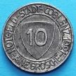 Монета Германии 10 пфеннигов 1921 год. Нотгельд Кобленц.