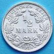 Монета Германии 1/2 марки 1915 г. Серебро F