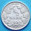 Монета Германии 1/2 марки 1916 г. Серебро F