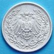 Монета Германии 1/2 марки 1916 г. Серебро F