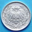 Монета Германии 1/2 марки 1918 г. Серебро F