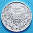 Монета Германии 1/2 марки 1909 год. Серебро G