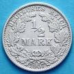 Монета Германии 1/2 марки 1907 г. Серебро F