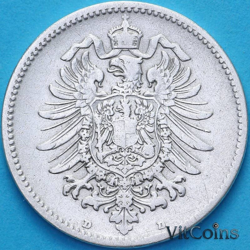 Монета Германия 1 марка 1876 год. D