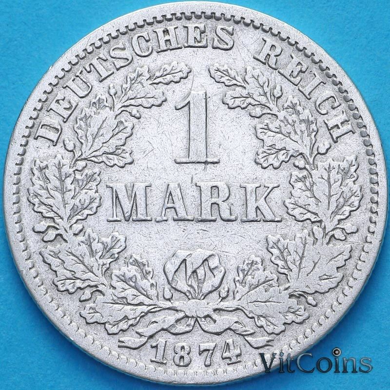 Монета Германия 1 марка 1874 год. D