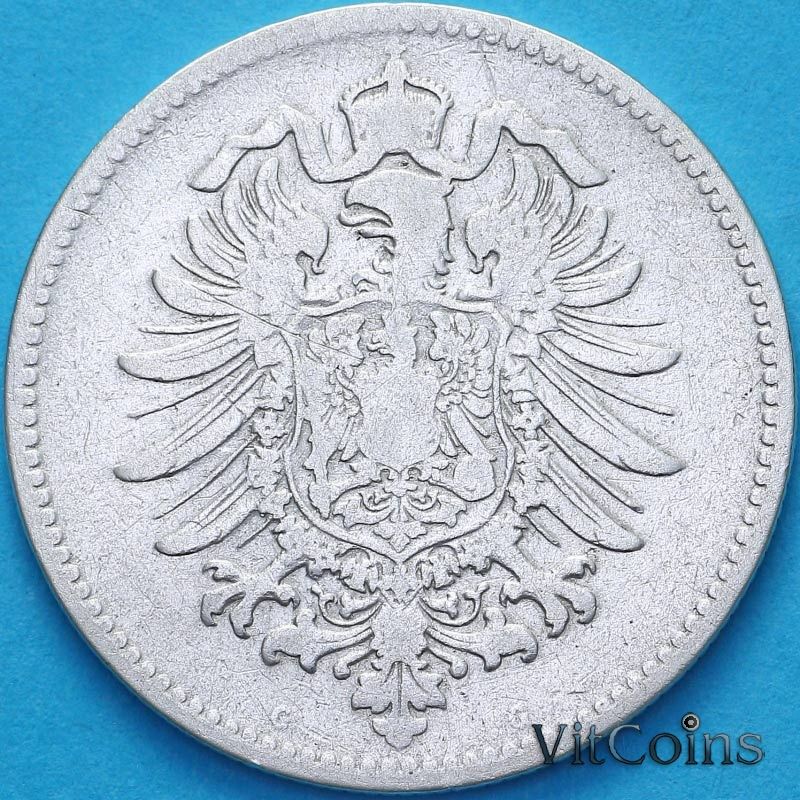 Монета Германия 1 марка 1875 год. G