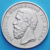 Баден, Германия 5 марок 1900 год. Серебро G.