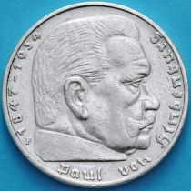 Германия 5 рейхсмарок 1935 год. Серебро. Монетный двор Штутгарт