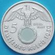 Монета Германия 5 рейхсмарок 1939 год. Серебро. J