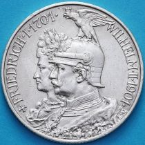 Пруссия 2 марки 1901 год. 200 лет Пруссии. Серебро.
