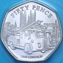 Джерси 50 пенсов 2024 год. Линкольн, 1955 год