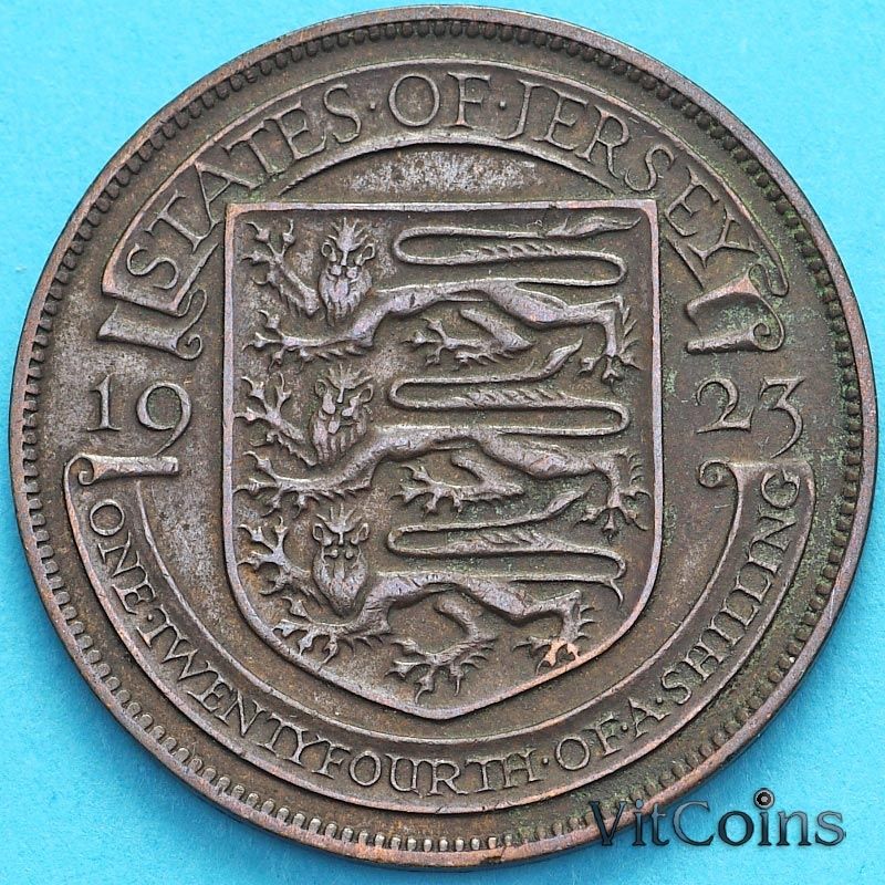 Монета Джерси 1/24 шиллинга 1923 год.