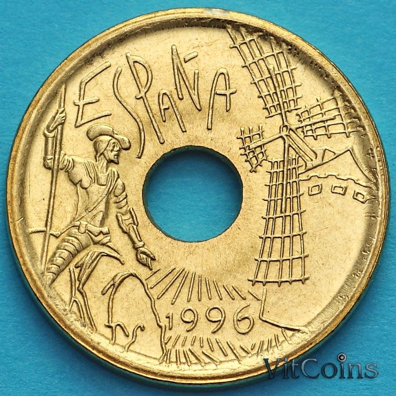 Монета Испания 25 песет 1996 год. Кастилья-ла-Манча UNC
