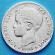 Монета Испании 1 песета 1900 год. Альфонсо XIII. Серебро.