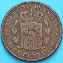 Испания 10 сантимов 1877 год.