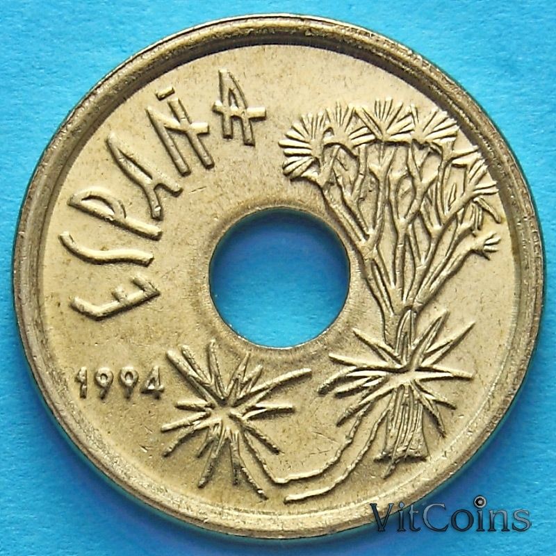 Монета Испании 25 песет 1994 год. Канарские острова. UNC
