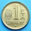 Монета Испания 1 песета 1980 год.  82 внутри звезды.