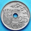 Монета Испании 25 сентимо 1937 год.