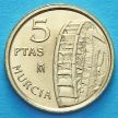 Монета Испании 5 песет 1999 год. Мурсия. UNC.