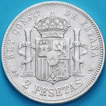 Испания 2 песеты 1884 год.