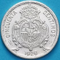 Испания 50 сентимо 1926 год. Серебро. №2