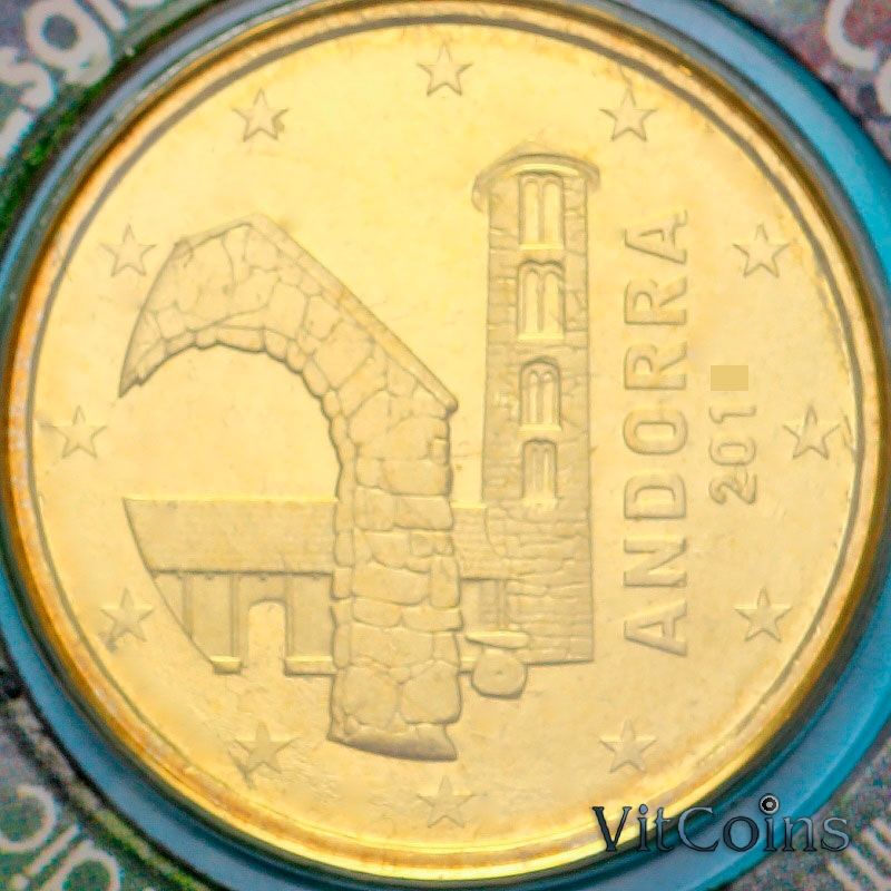 Монета Андорра 10 евроцентов 2015 год. BU