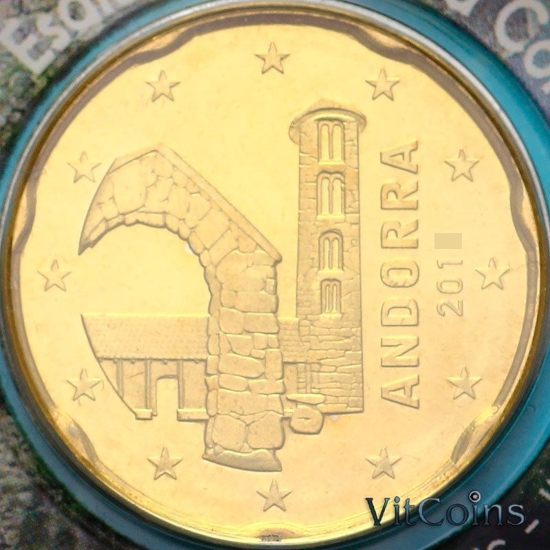 Монета Андорра 20 евроцентов 2015 год. BU