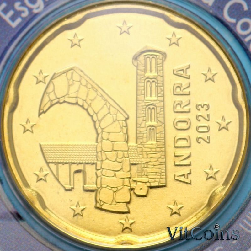 Монета Андорра 20 евроцентов 2023 год. BU