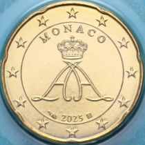 Монако 20 евроцентов 2025 год. BU