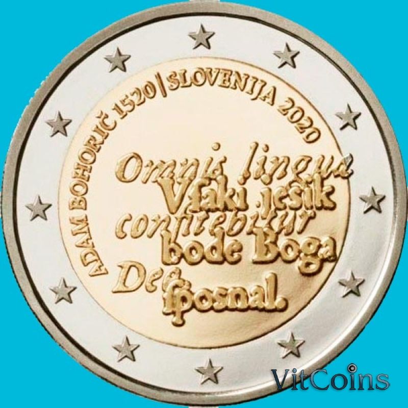 Монета Словения 2 евро 2020 год. Адам Бохорич