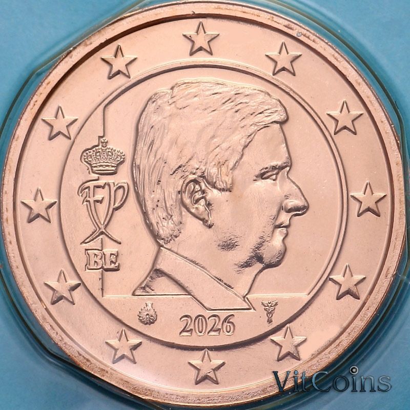Монета Бельгия 5 евроцентов 2026 год. BU