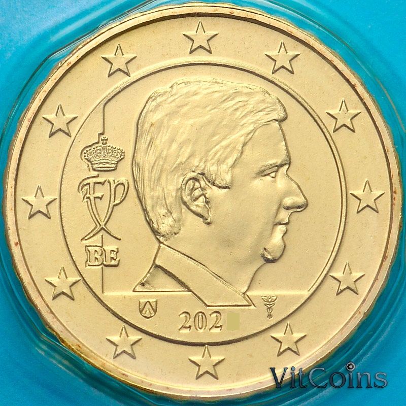 Монета Бельгия 10 евроцентов 2021 год. BU