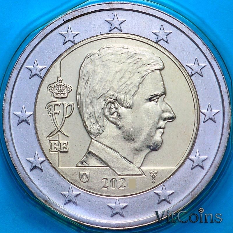 Монета Бельгия 2 евро 2021 год. BU