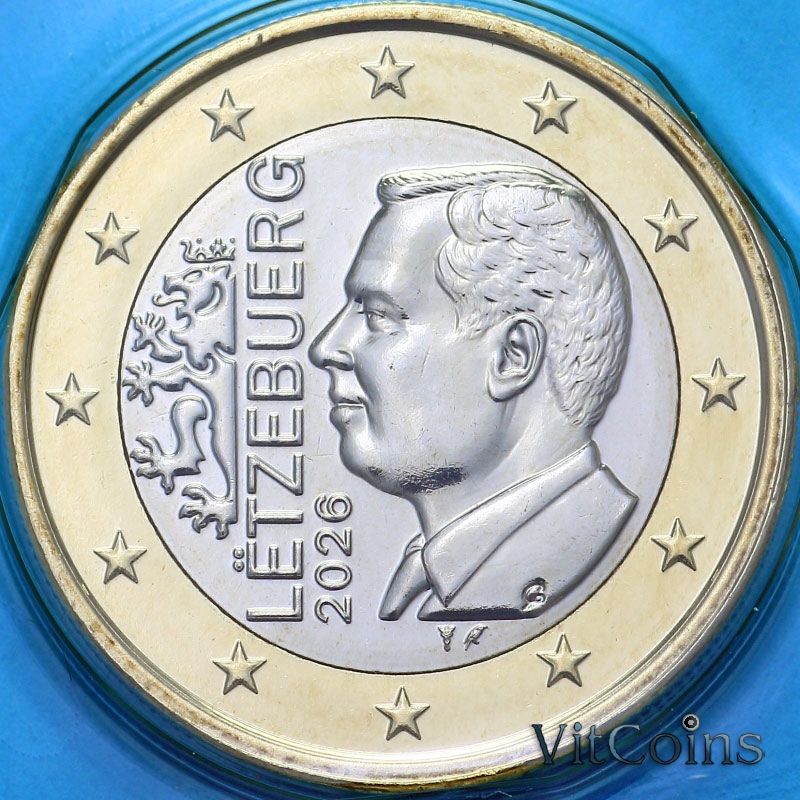 Монета Люксембург 1 евро 2026 год. BU
