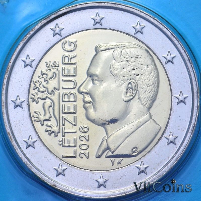 Монета Люксембург 2 евро 2026 год. BU