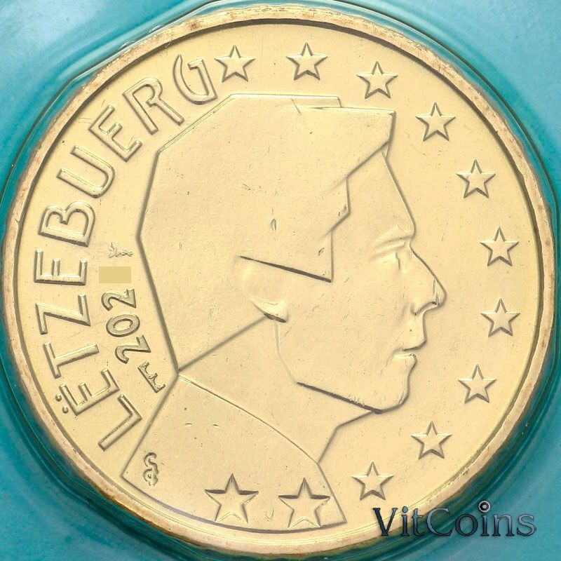 Монета Люксембург 50 евроцентов 2020 год. BU