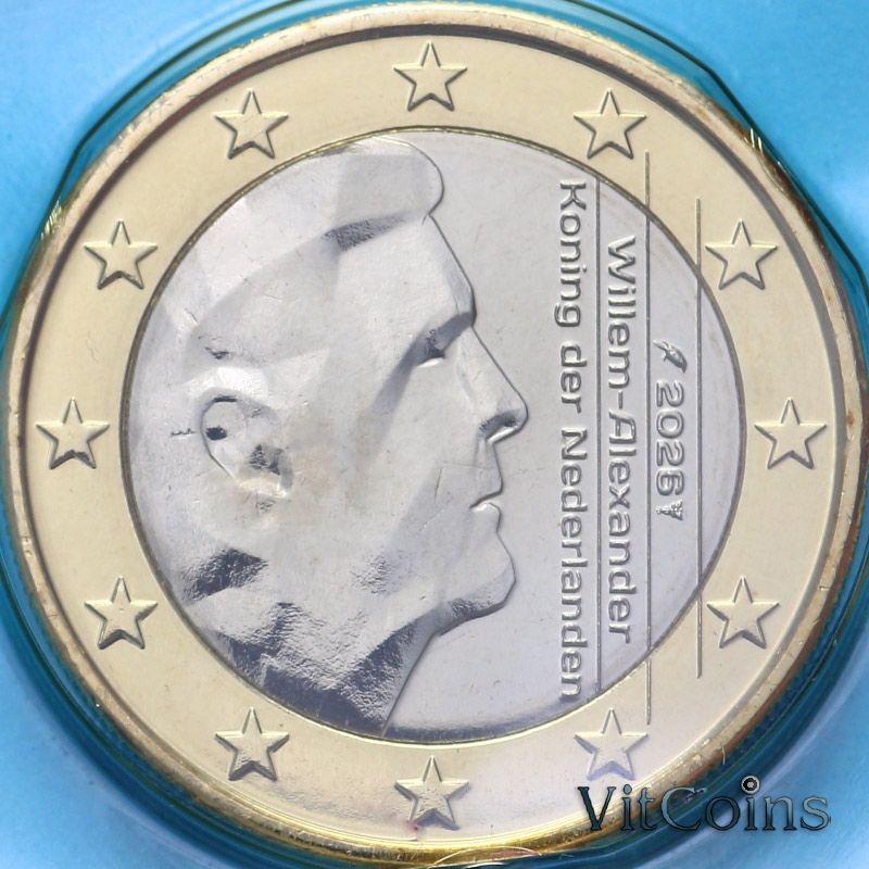 Монета Нидерланды 1 евро 2026 год. BU
