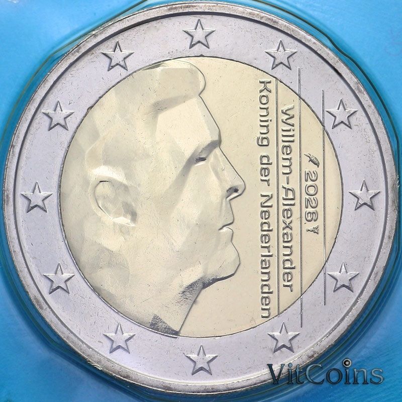 Монета Нидерланды 2 евро 2026 год. BU